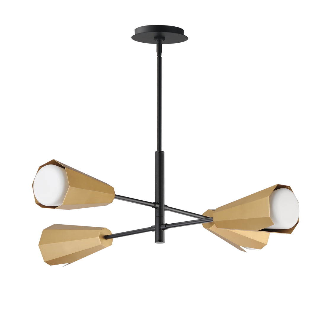 Rizzo 4-Light Chandelier Black / Antique Brass