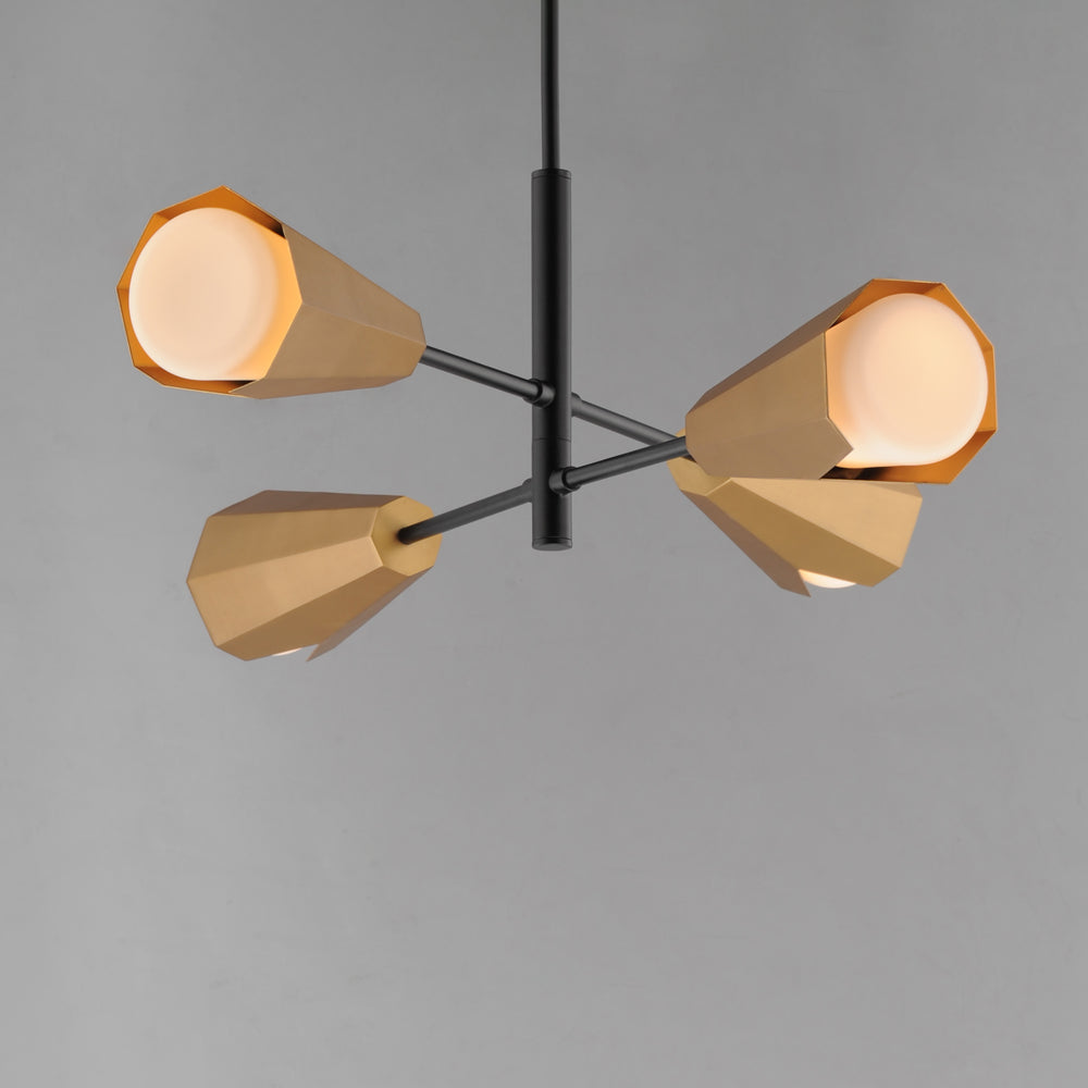 Rizzo 4-Light Chandelier Black / Antique Brass alternate view