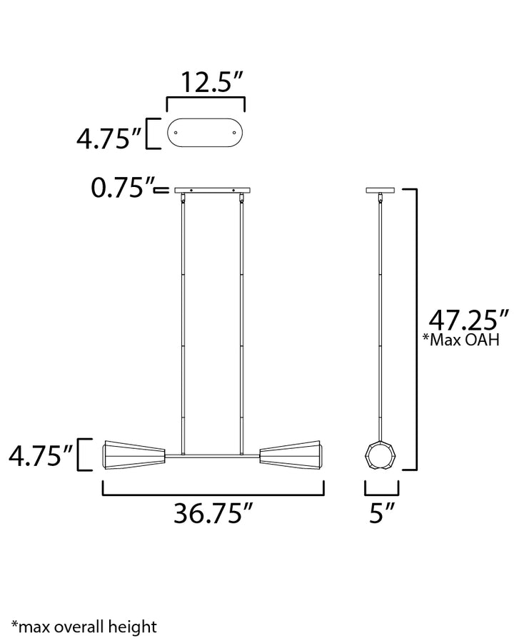 Rizzo Linear Pendant dimensions diagram