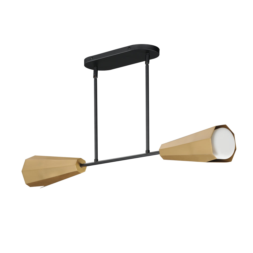 Rizzo Linear Pendant Black / Antique Brass