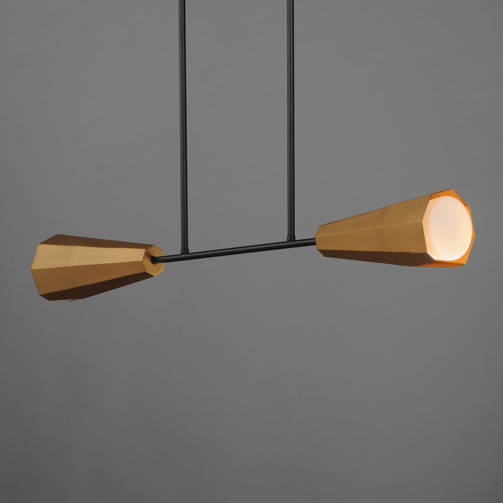Rizzo Linear Pendant Black / Antique Brass alternate view