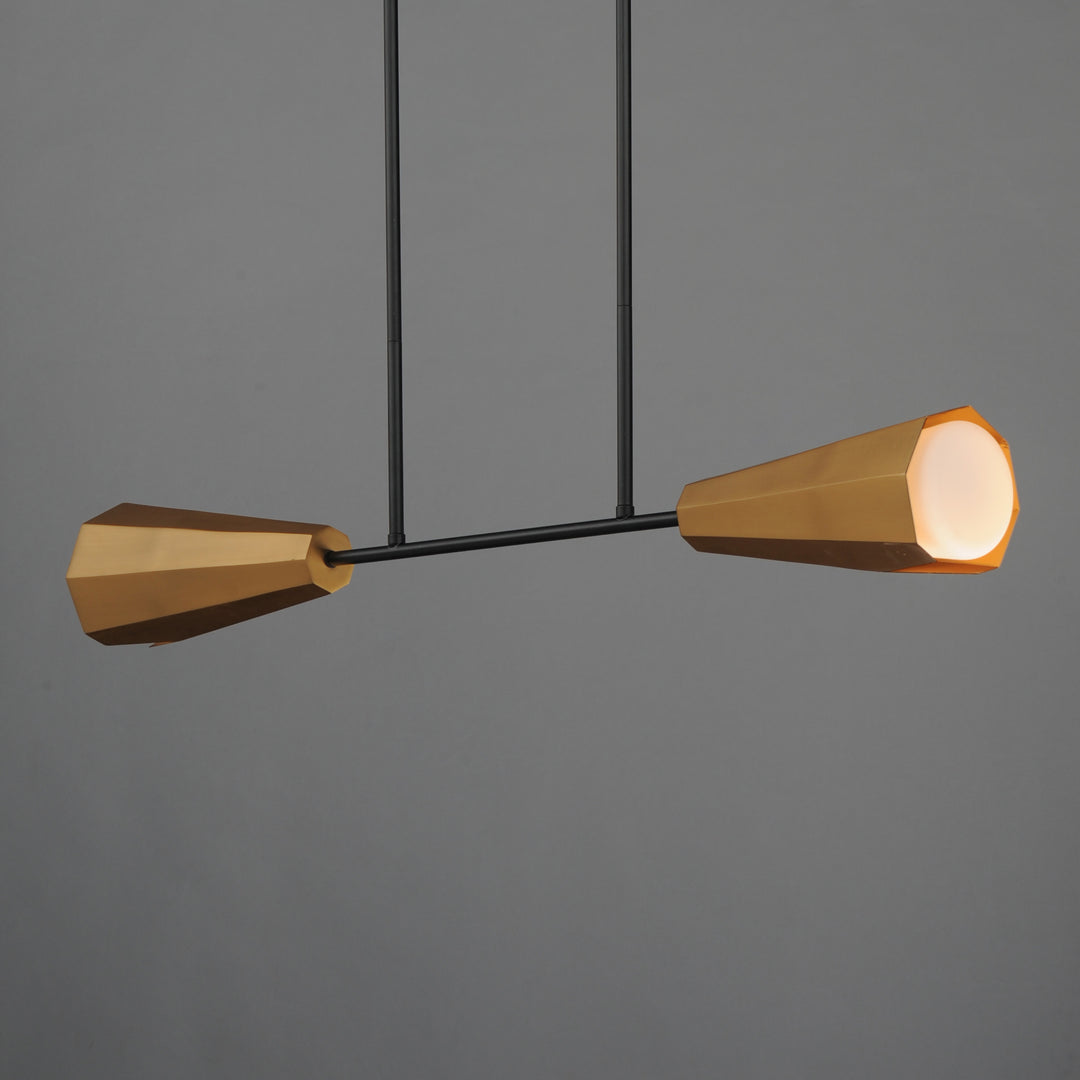 Rizzo Linear Pendant Black / Antique Brass alternate view