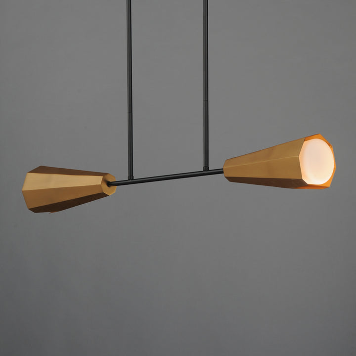 Rizzo Linear Pendant Black / Antique Brass alternate view