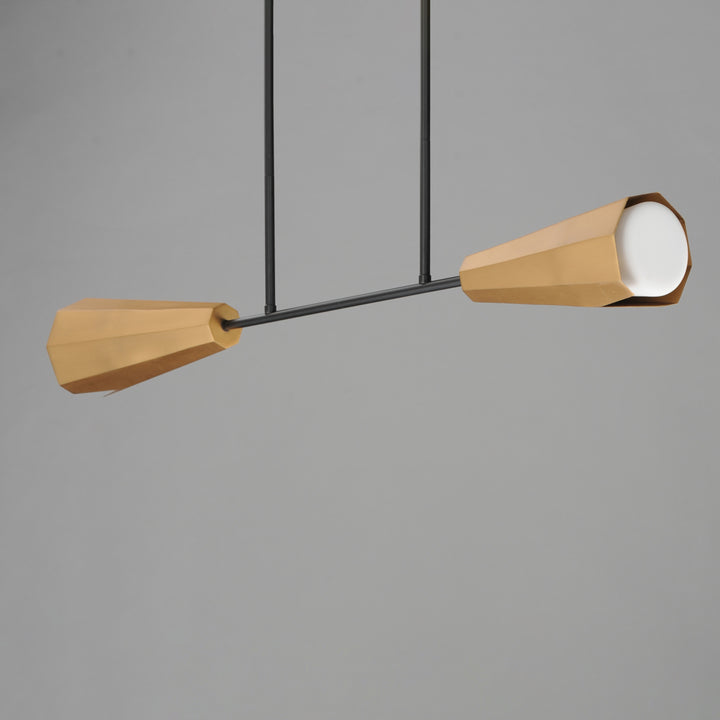 Rizzo Linear Pendant Black / Antique Brass alternate view