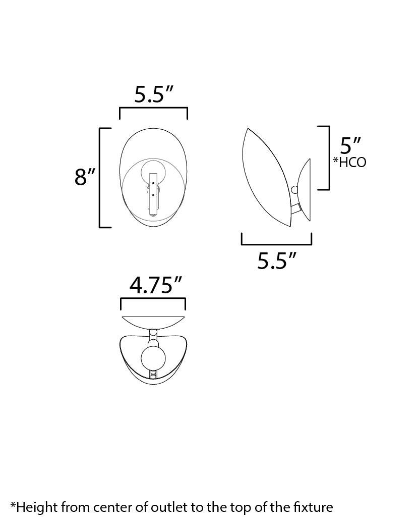 Maris Wall Sconce dimensions diagram