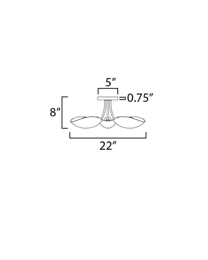 Maris 3-Light Semi Flush dimensions diagram