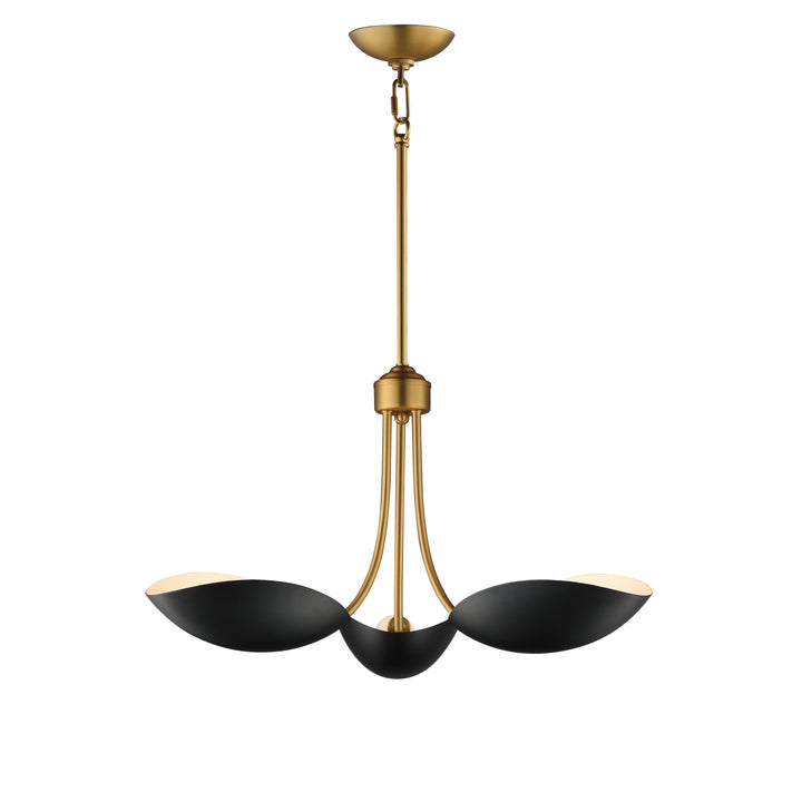 Maris 3-Light Pendant Black / Natural Aged Brass