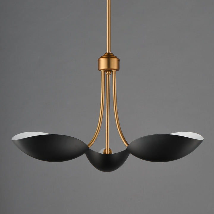 Maris 3-Light Pendant Black / Natural Aged Brass alternate view