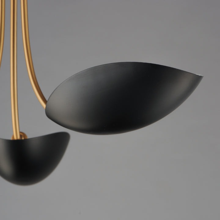 Maris 3-Light Pendant Black / Natural Aged Brass alternate view