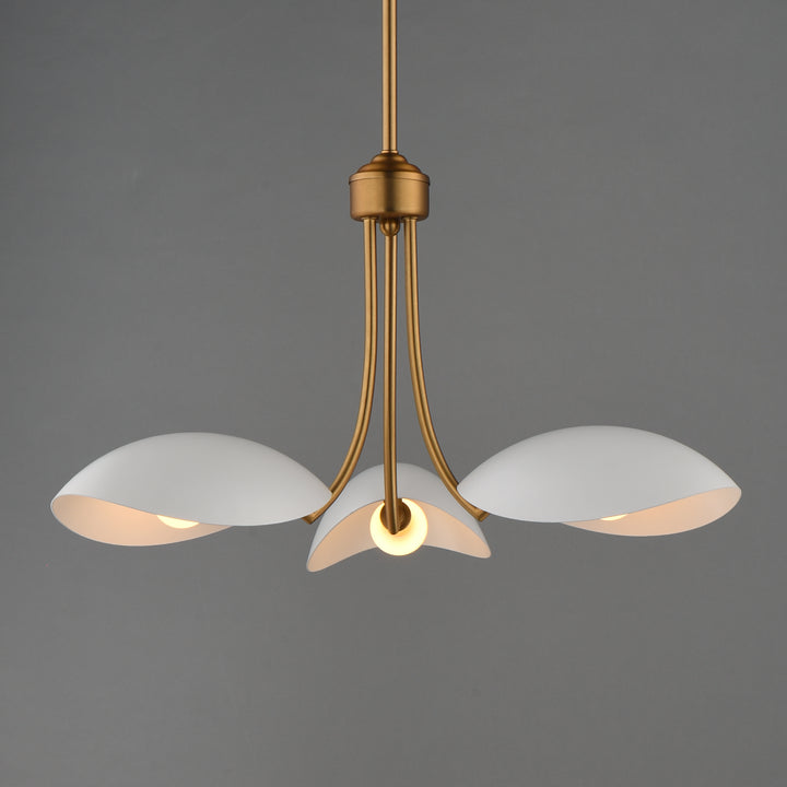 Maris 3-Light Pendant White / Natural Aged Brass alternate view