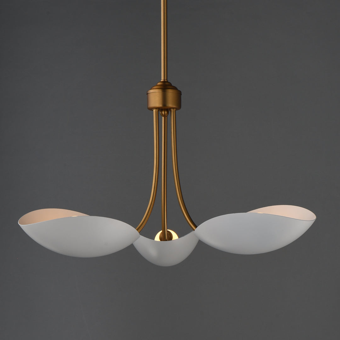 Maris 3-Light Pendant White / Natural Aged Brass alternate view
