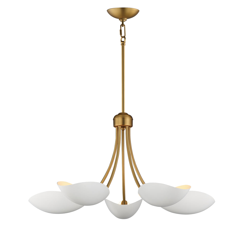 Maris Chandelier White / Natural Aged Brass
