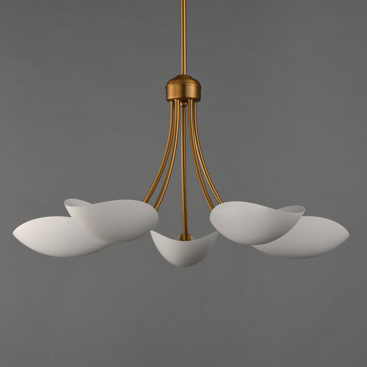 Maris Chandelier White / Natural Aged Brass alternate view