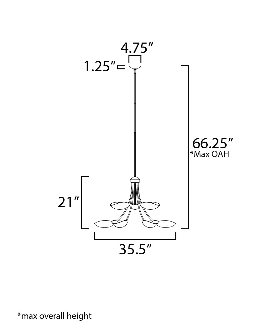 Maris Chandelier dimensions diagram