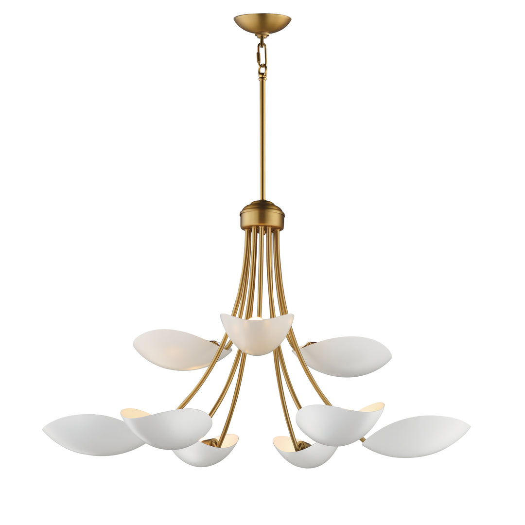 Maris Chandelier White / Natural Aged Brass