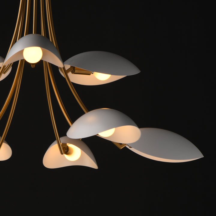 Maris Chandelier White / Natural Aged Brass alternate view