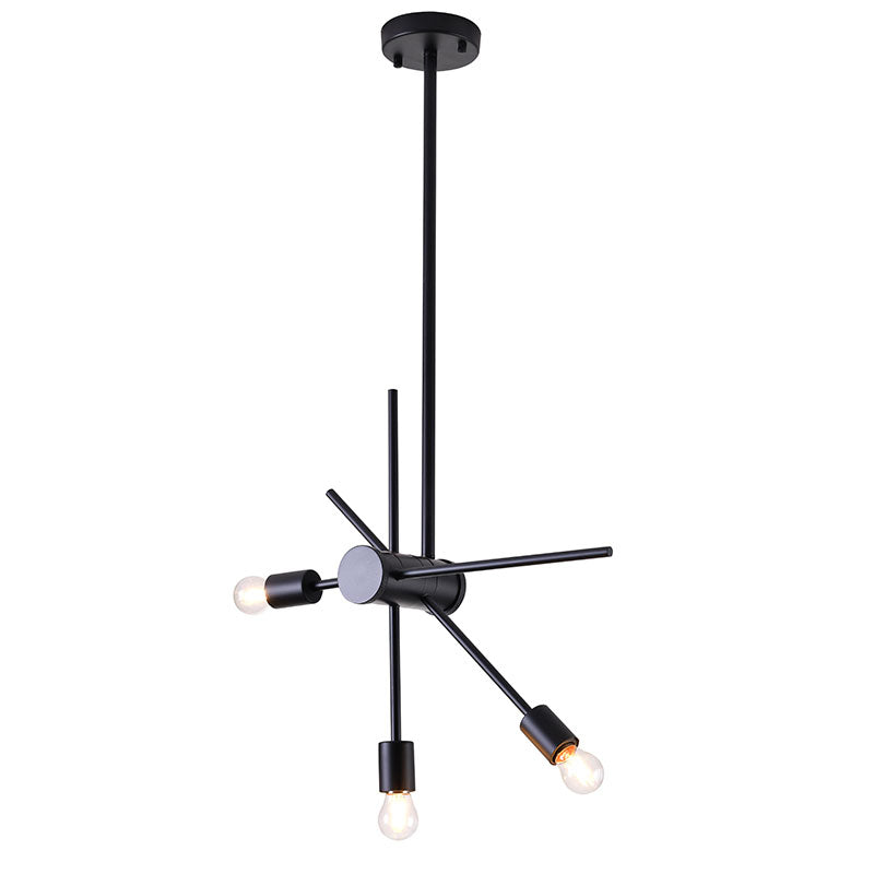Frame Ceiling Fixture with Adjustable Three Arm in Matte Black by Bethel