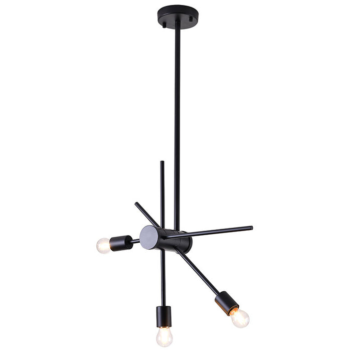 Frame Ceiling Fixture with Adjustable Three Arm in Matte Black by Bethel