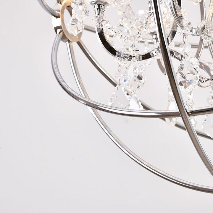 Cage Chandelier with Clear Hanging Crystals by Bethel - view 5