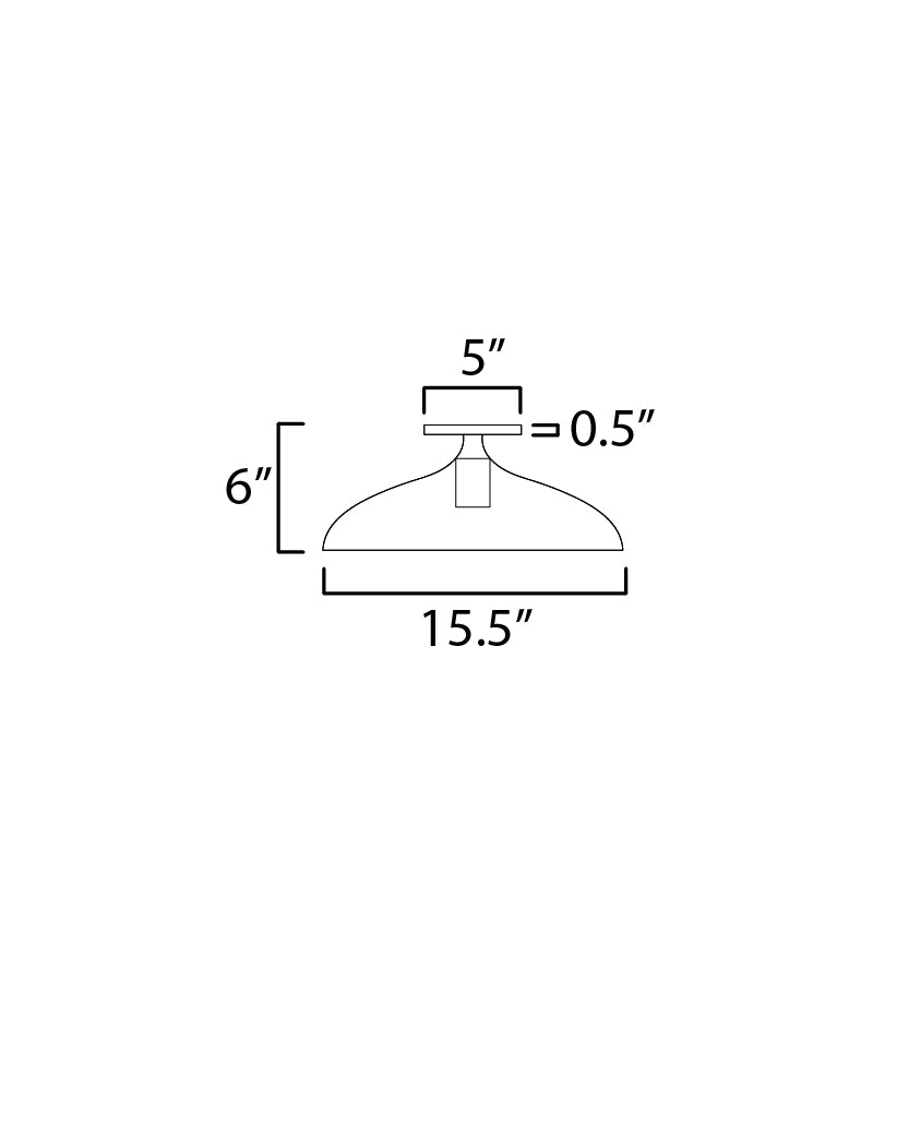Fleur Flush Mount dimensions diagram