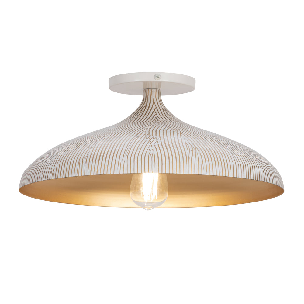 Fleur Flush Mount White / Gold