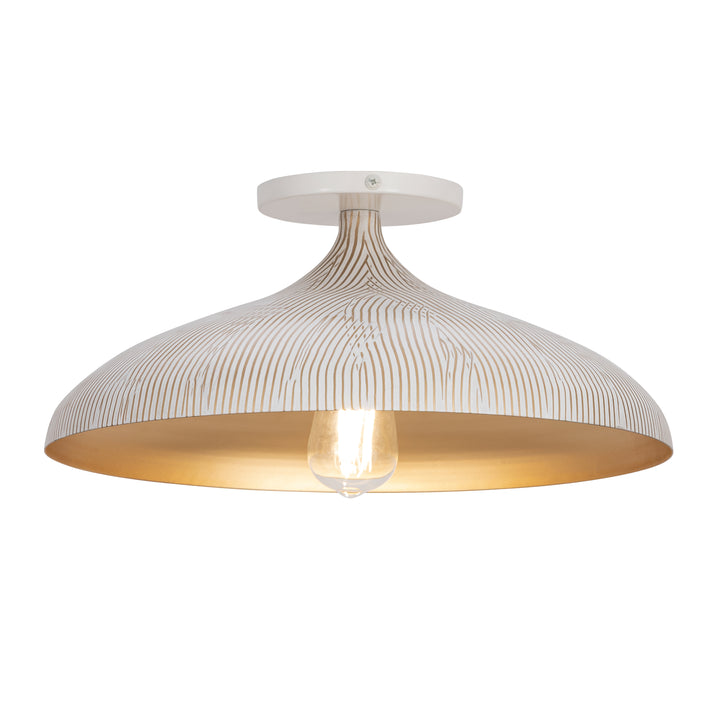 Fleur Flush Mount White / Gold