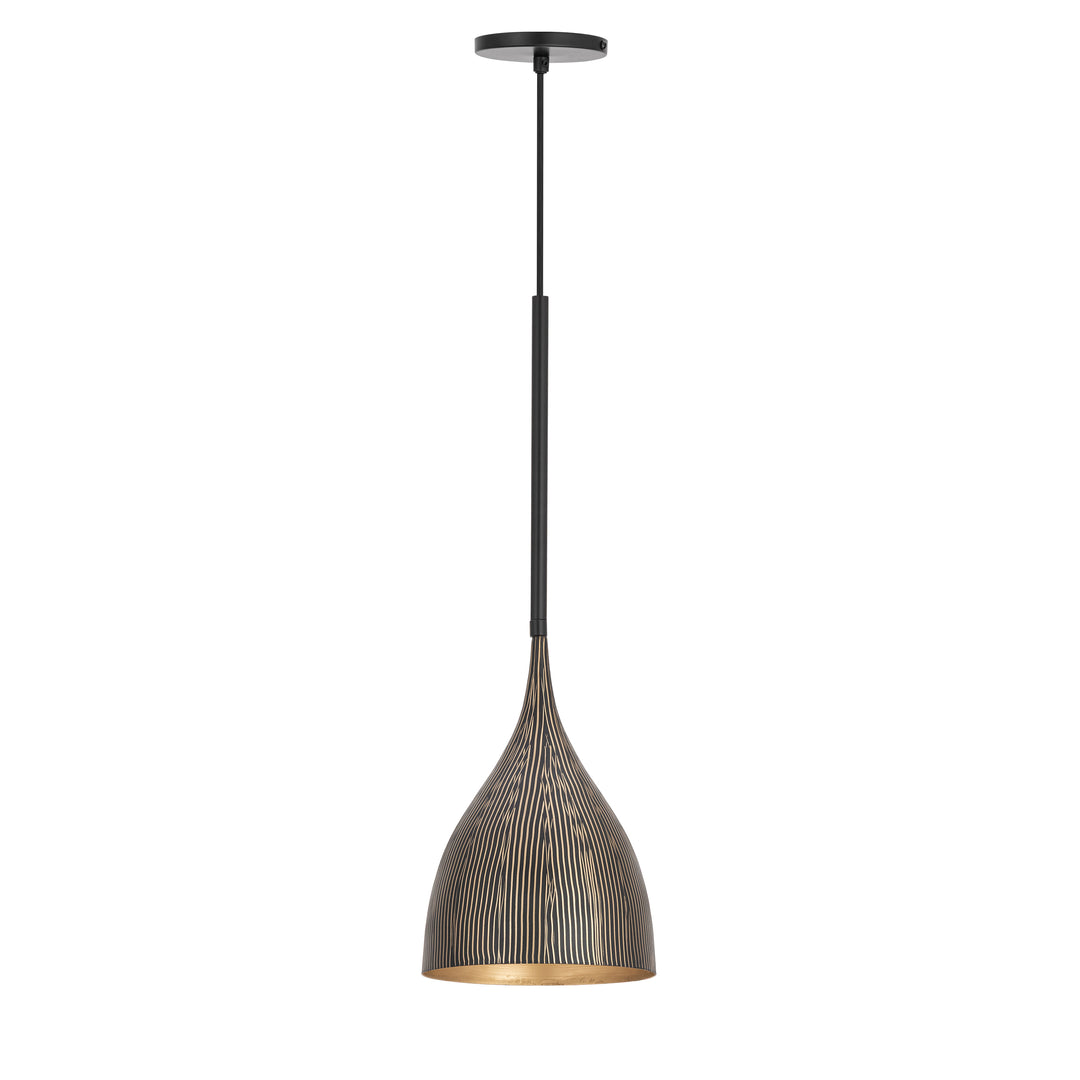 Fleur 1-Light Mini Pendant Black / Gold