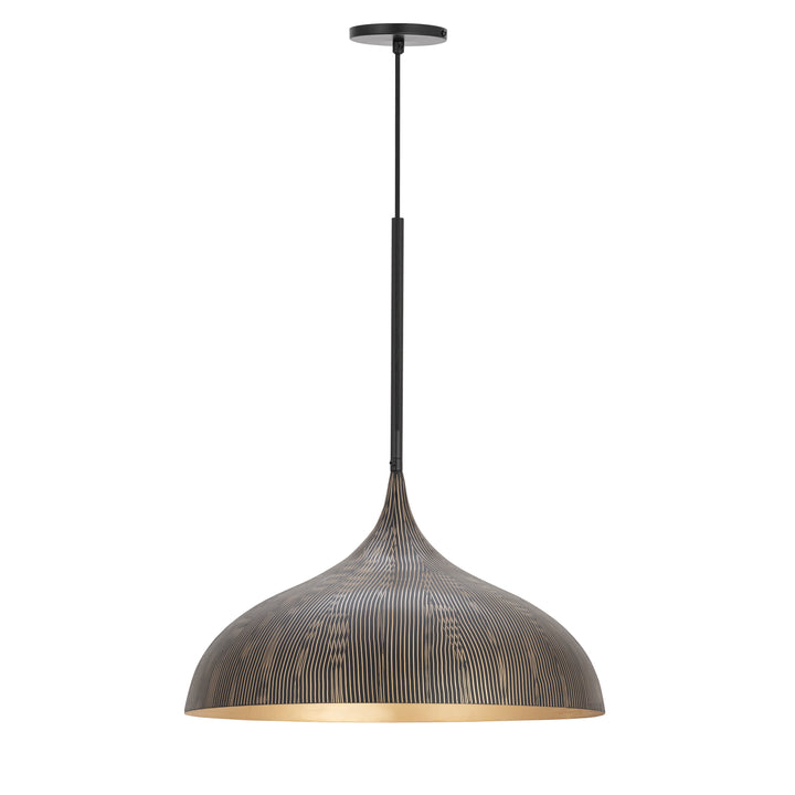 Fleur Large 1-Light Pendant Black / Gold