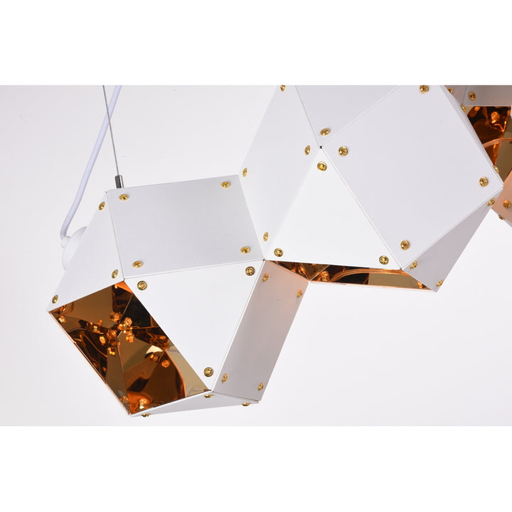 Block Framed Chandelier with Reflective Interior by Bethel - view 14