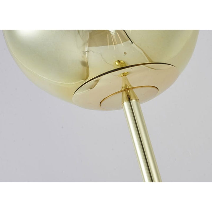 Gold Orb Acrylic Shade Floor Lamp with Gold Hardware by Bethel
