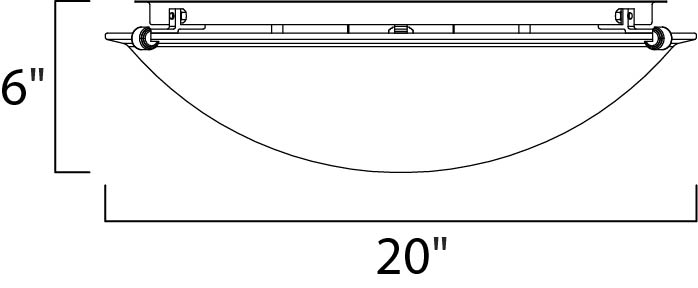 Malaga Flush Mount dimensions diagram