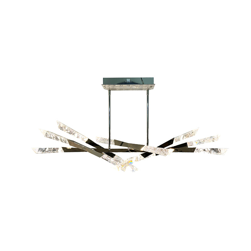Crystal Chandelier (FER01) in Satin Nickel by Bethel