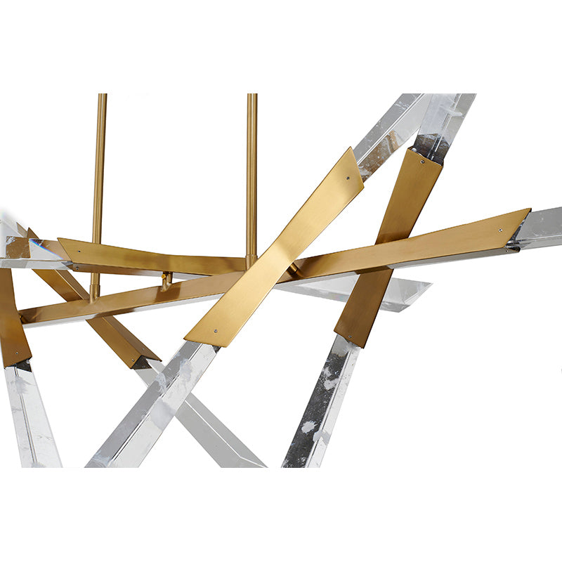 Crystal Chandelier (FER01) in Satin Brass by Bethel