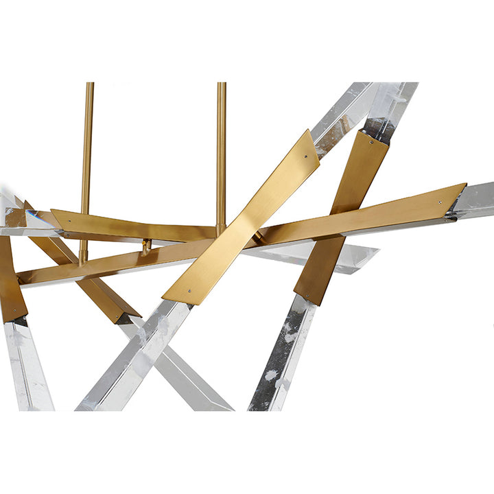 Crystal Chandelier (FER01) in Satin Brass by Bethel