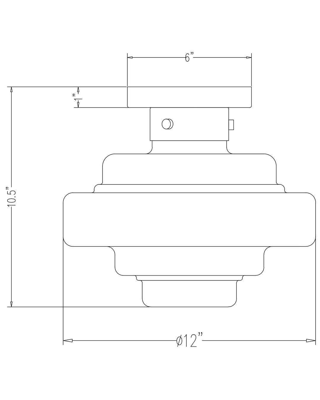 Harbor 1-Light Flush Mount dimensions diagram