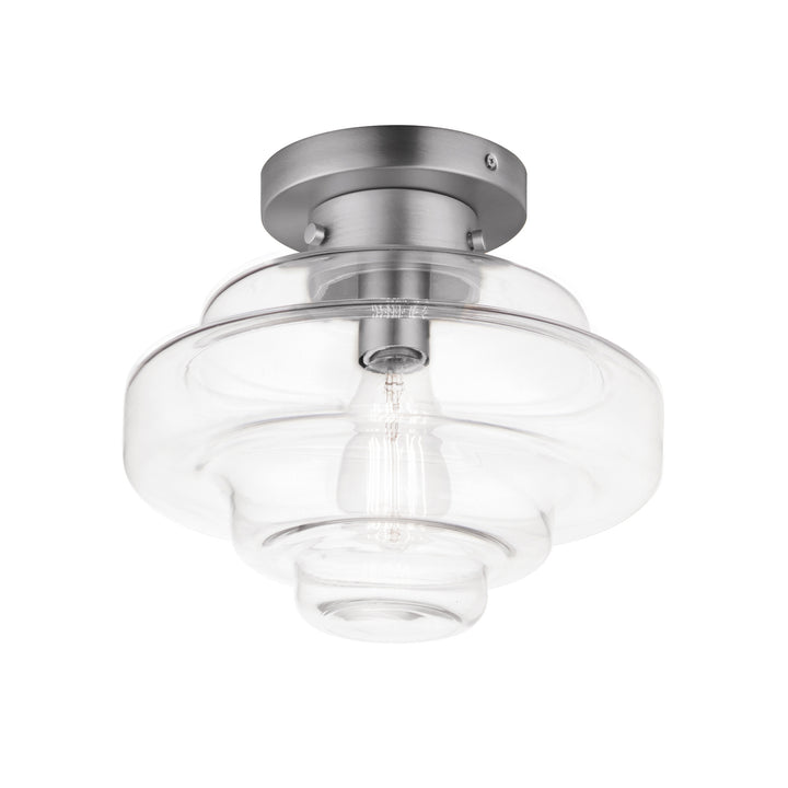 Harbor 1-Light Flush Mount Satin Nickel