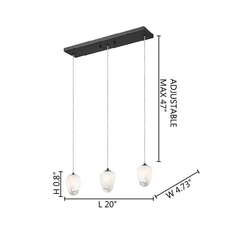 Frame Island Light with Glass Hanging Pendants by Bethel - view 3