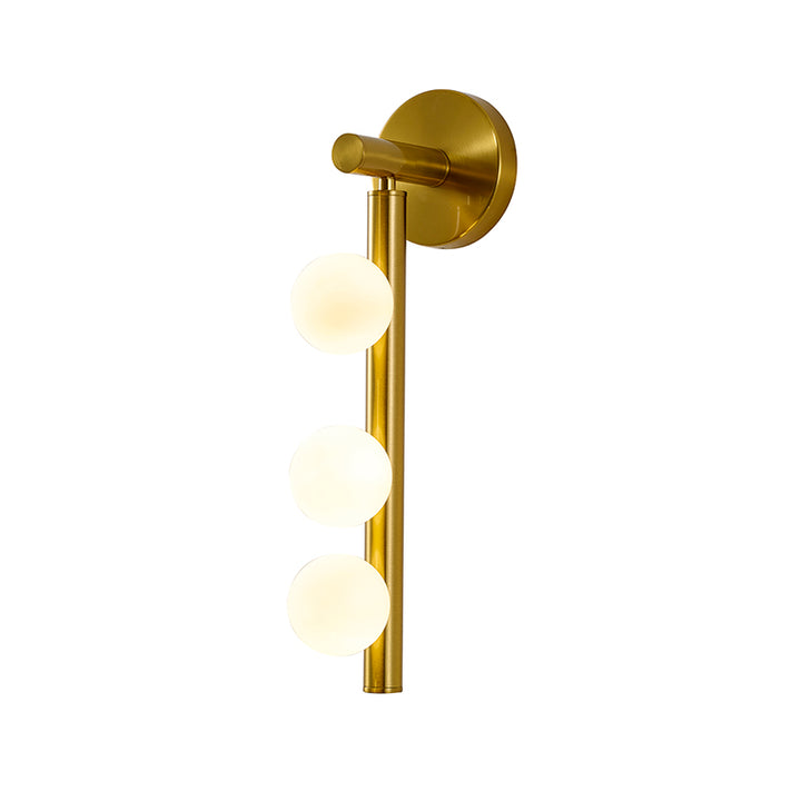 Glass Wall Sconce in Satin Brass by Bethel
