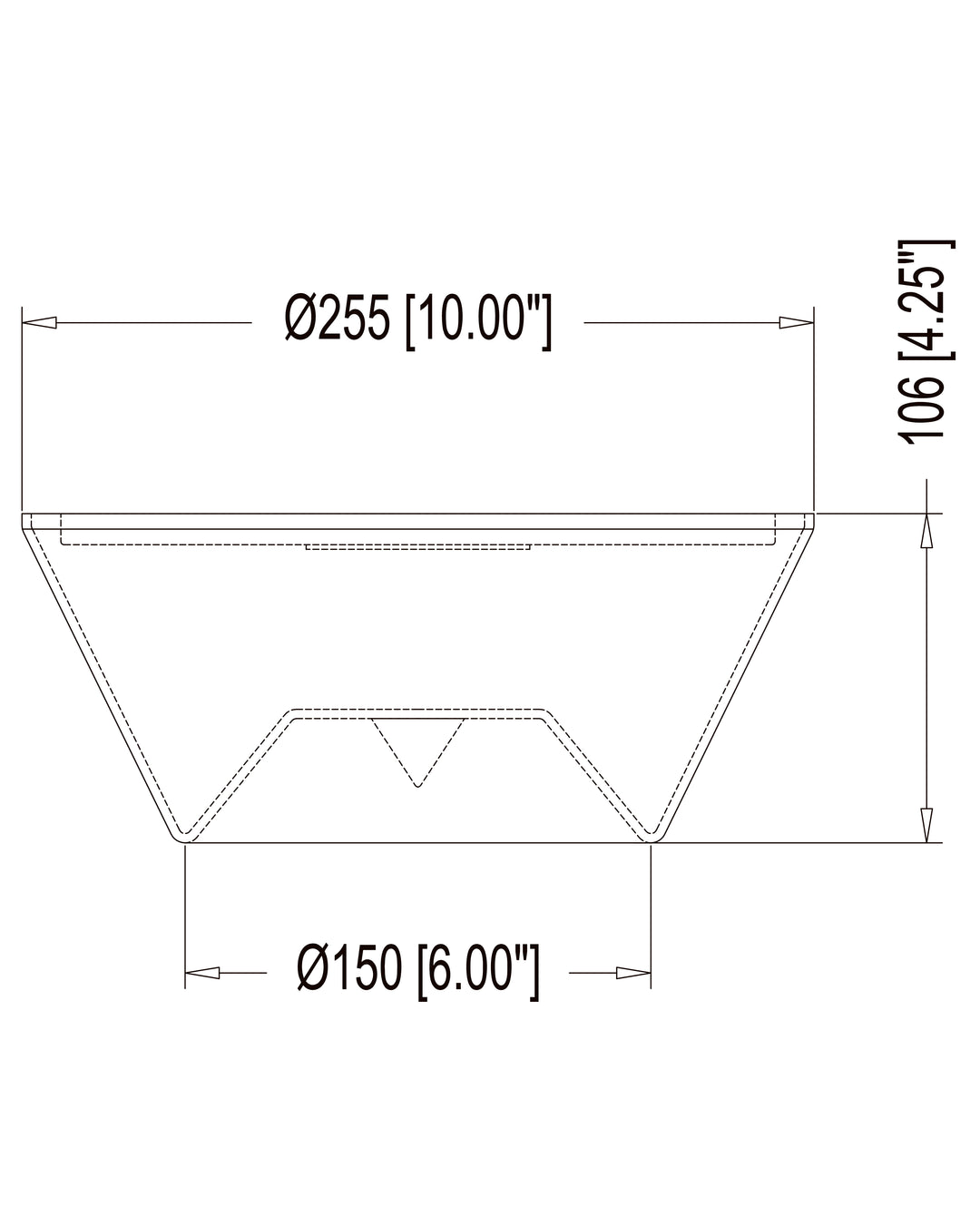 Tack LED Flush Mount dimensions diagram