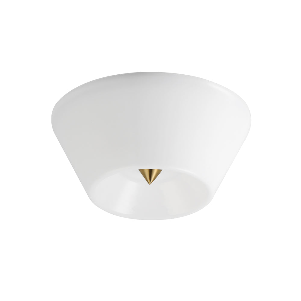 Tack LED Flush Mount White / Natural Aged Brass