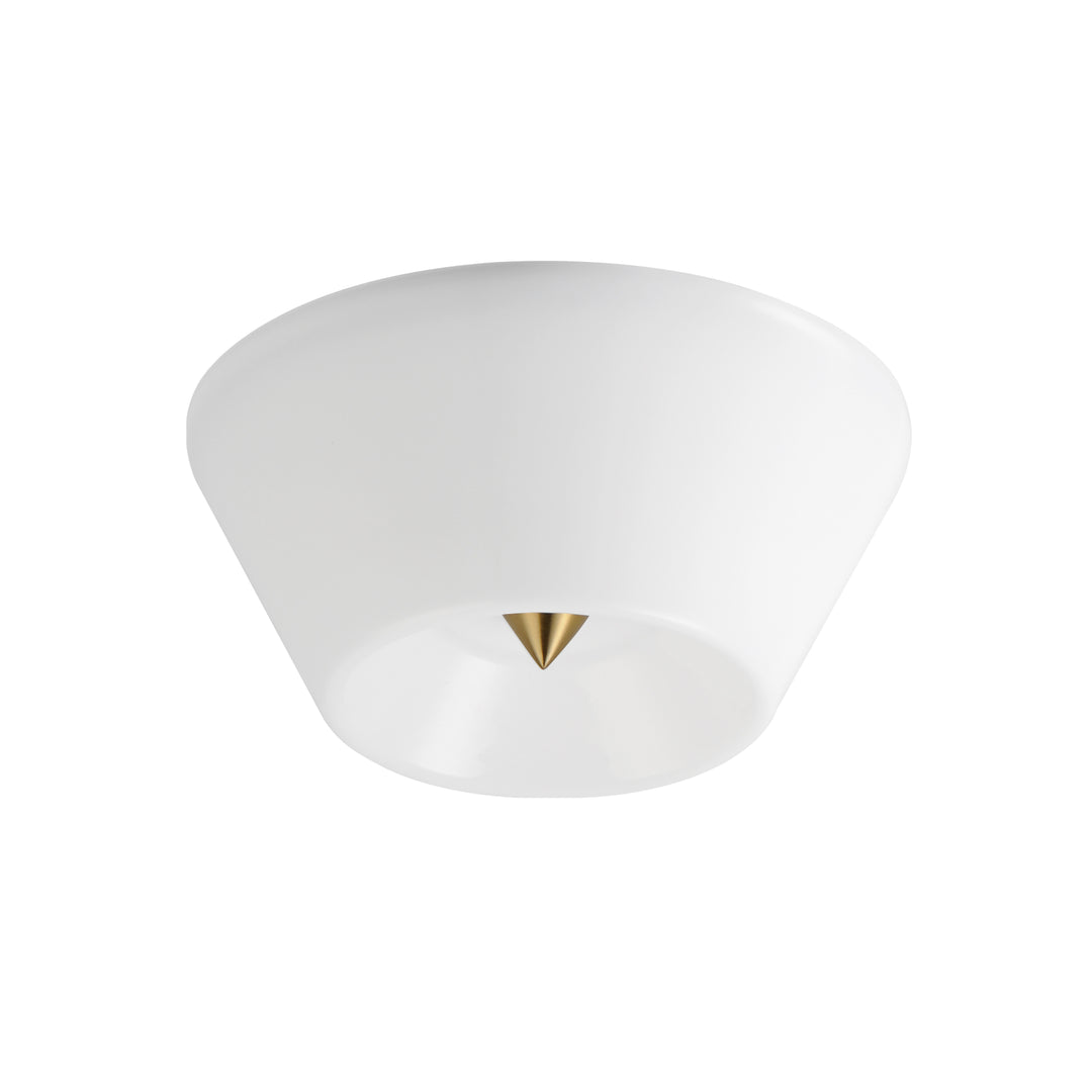 Tack LED Flush Mount White / Natural Aged Brass