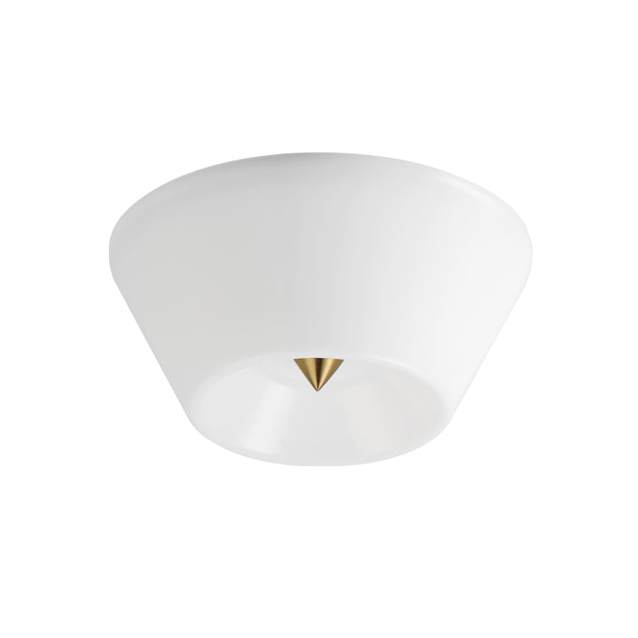 Tack LED Flush Mount White / Natural Aged Brass