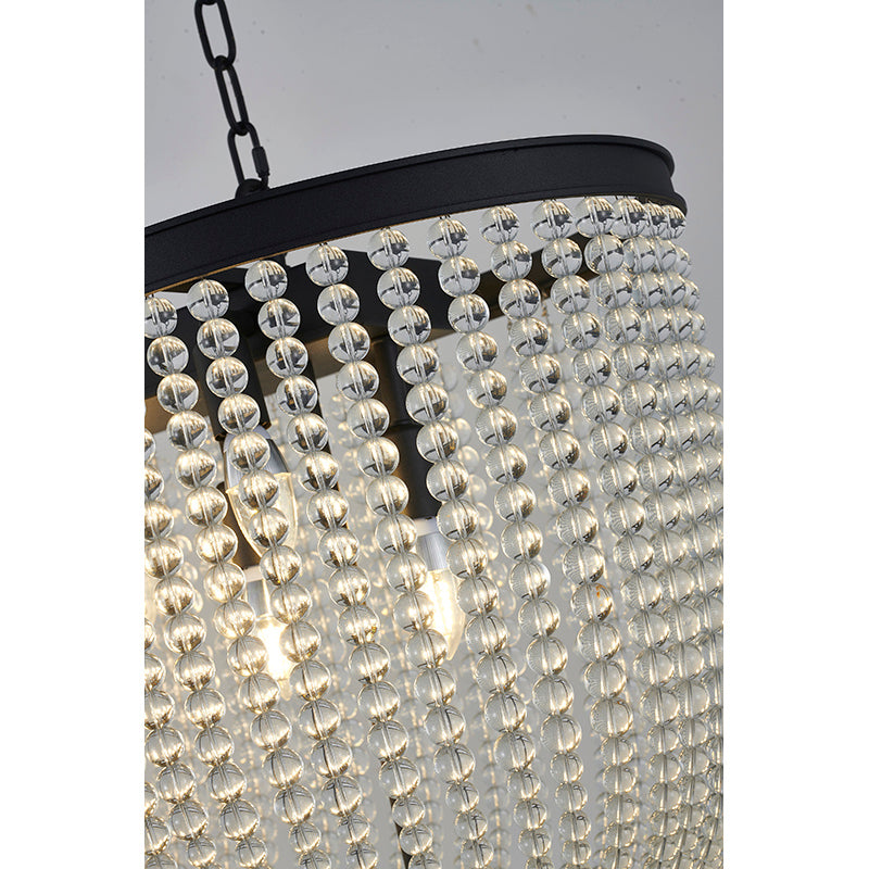 Oval Frame Chandelier with Clear Hanging Crystal Beads by Bethel - view 5