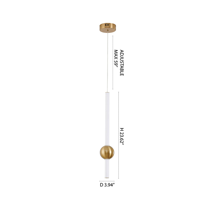 Gold Frame LED Pendant Light with White Glass Shade by Bethel - view 3