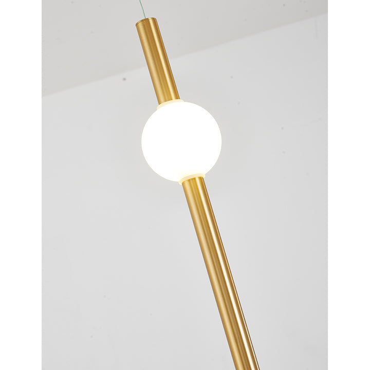 Gold Frame LED Pendant Light with White Acrylic Shade by Bethel - view 2