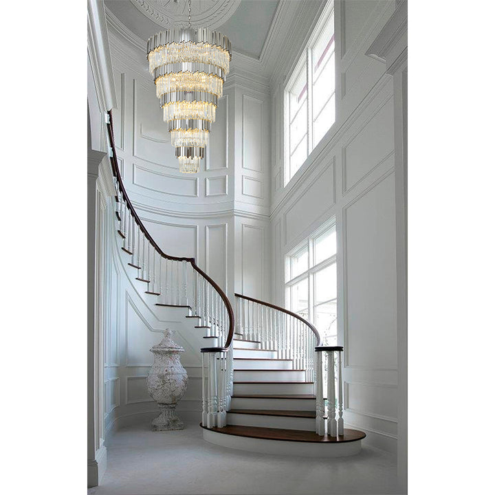 Five Tier Frame Chandelier with Clear Hanging Crystals (MU66) by Bethel - view 22