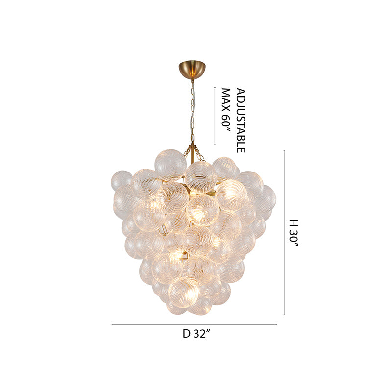 Frame Chandelier with Clear Swirl Glass Shades by Bethel - view 2