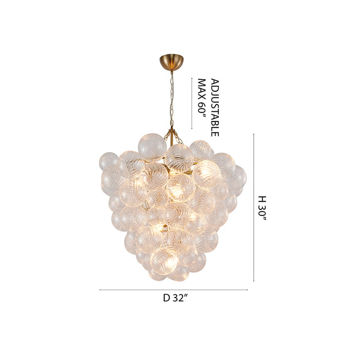 Frame Chandelier with Clear Swirl Glass Shades by Bethel - view 2