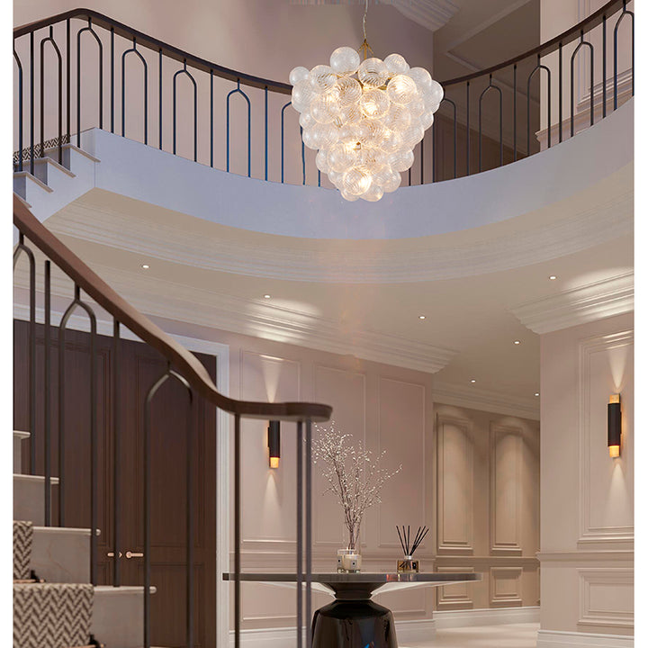 Frame Chandelier with Clear Swirl Glass Shades by Bethel - view 3