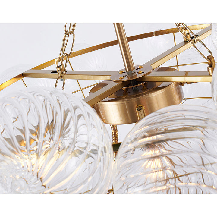 Frame Chandelier with Clear Swirl Glass Shades by Bethel - view 4
